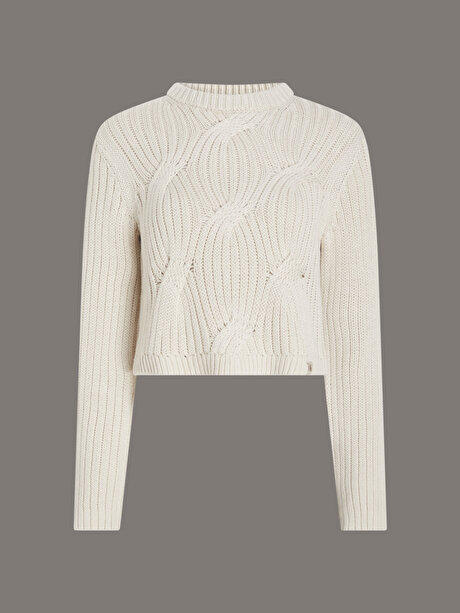 Kadın Cable Knit Kazak