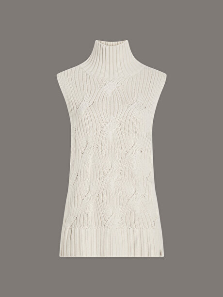 Kadın Cable Knit Kazak