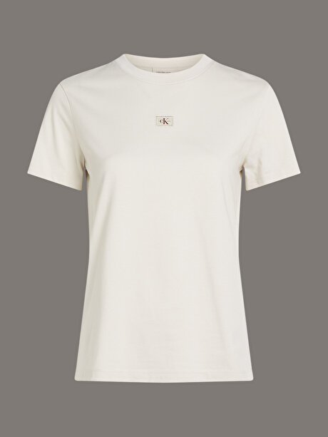 Kadın Woven Label Regular T-shirt