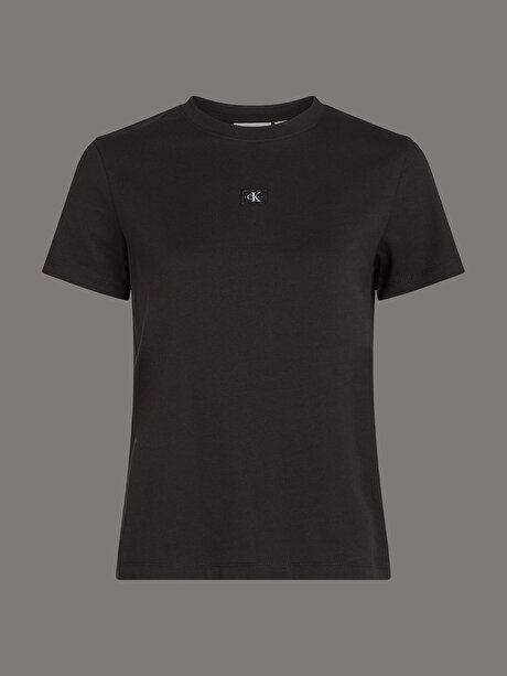 Kadın Woven Label Regular T-shirt
