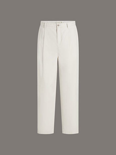 Erkek Cropped Pleated Pantolon