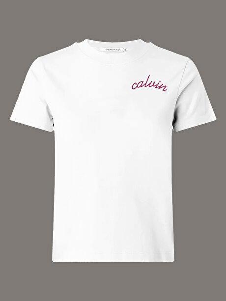 Kadın Calvin Line Embroidery T-shirt