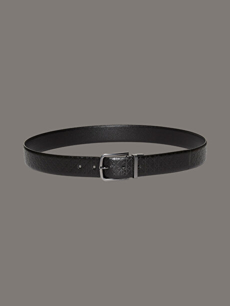 Erkek Round Buckle Smooth Kemer