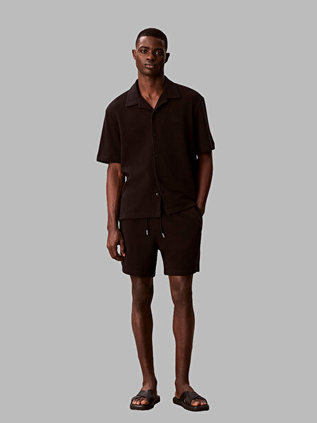Erkek Cotton Waffle Polo T-shirt
