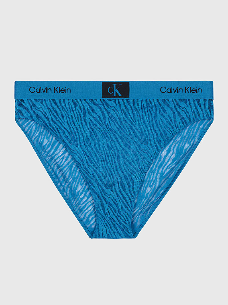 Calvin Klein Mavi Renkli Kadın Yüksek Bel Bikini Külot