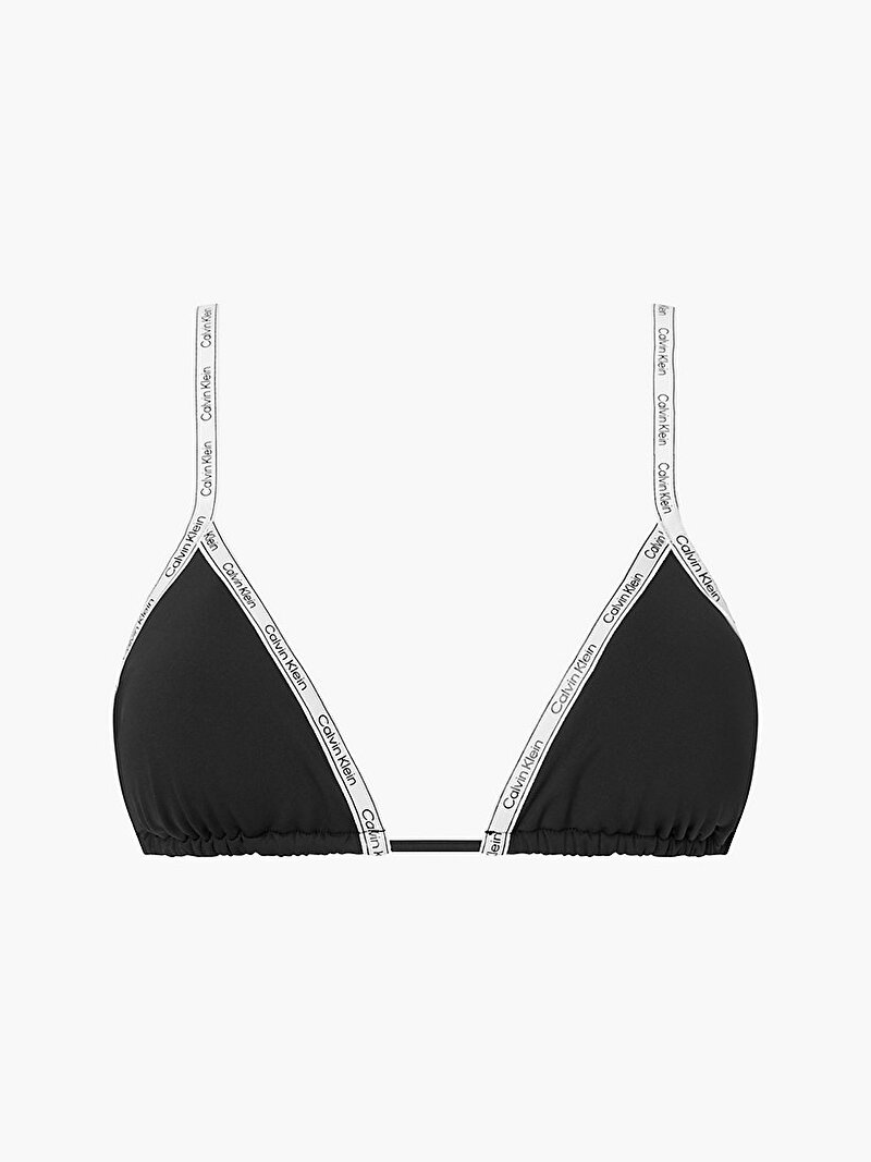 Calvin Klein Siyah Renkli Kadın Üçgen Bikini Üstü - Logo Tape