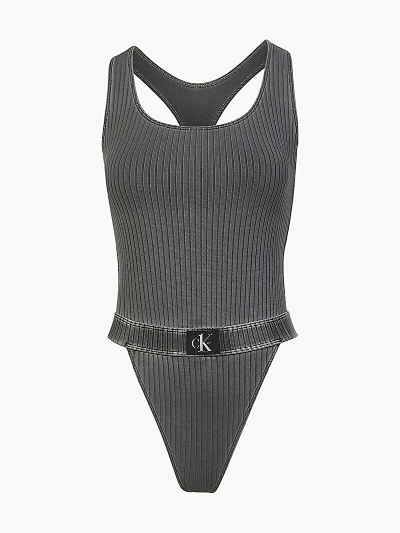 Calvin Klein Siyah Renkli Kadın Yüzücü Sırtlı Mayo - Ck Authentic