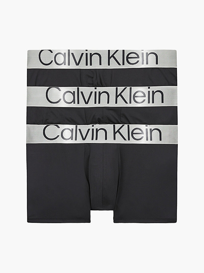 Calvin Klein Siyah Renkli Erkek 3’lü Trunk Boxer Seti - Steel Micro