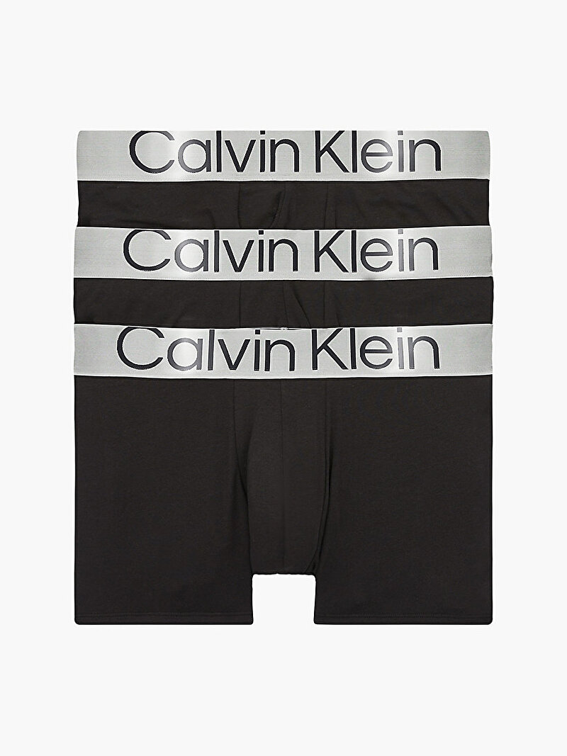 Calvin Klein Siyah Renkli Erkek 3’lü Trunk Boxer Seti - Steel Cotton