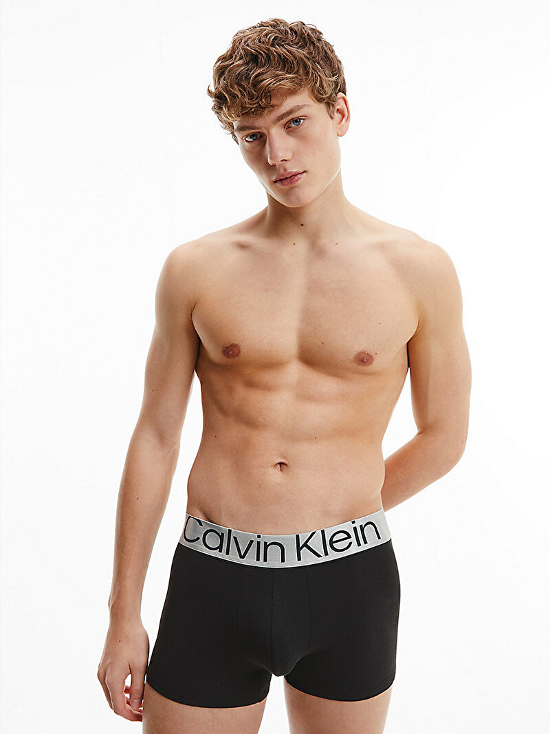 Calvin Klein Siyah Renkli Erkek 3’lü Trunk Boxer Seti - Steel Cotton