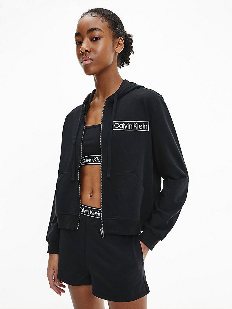 Calvin Klein Siyah Renkli Kadın Kapüşonlu Sweatshirt - Reimagine Heritage