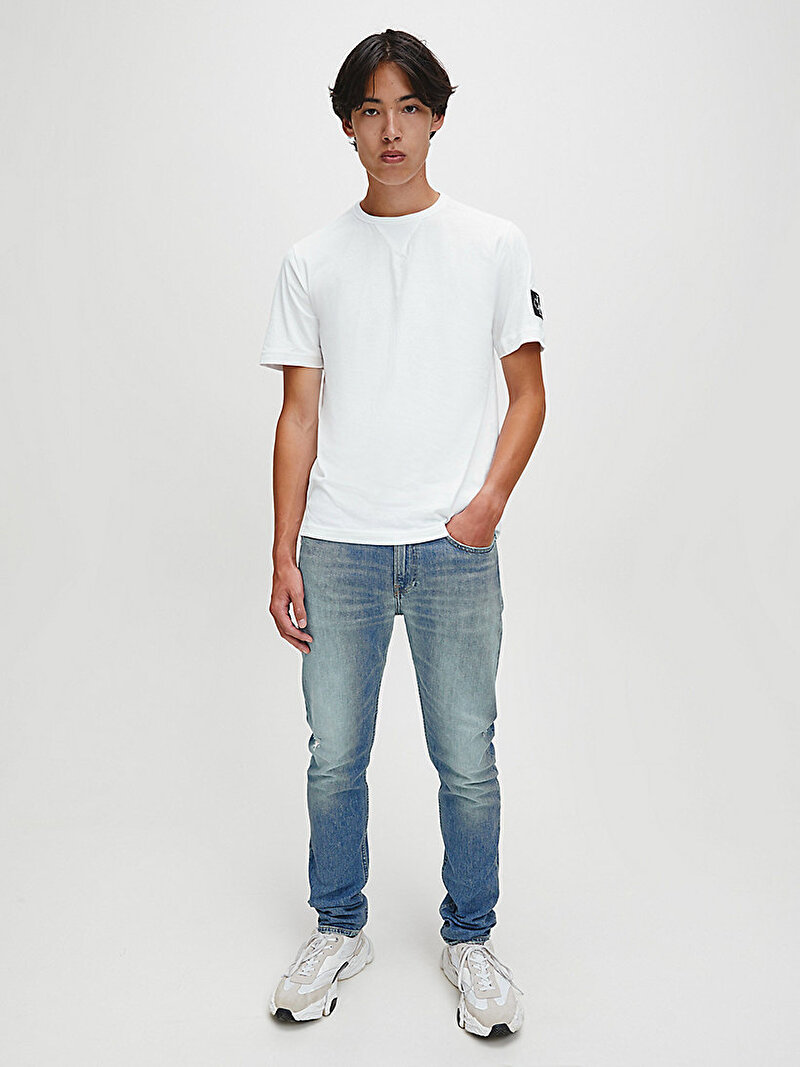 Calvin Klein Beyaz Renkli Erkek Monogramlı T-Shirt