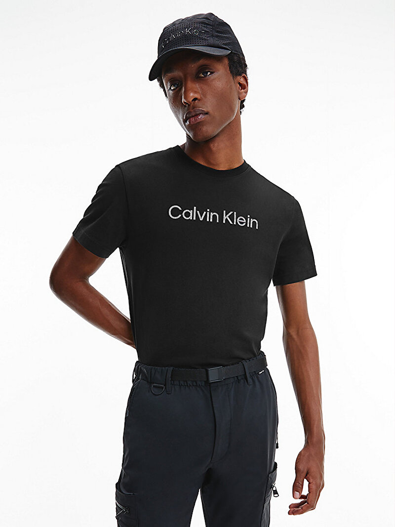 Calvin Klein Siyah Renkli Erkek Organik Pamuklu Logolu T-Shirt
