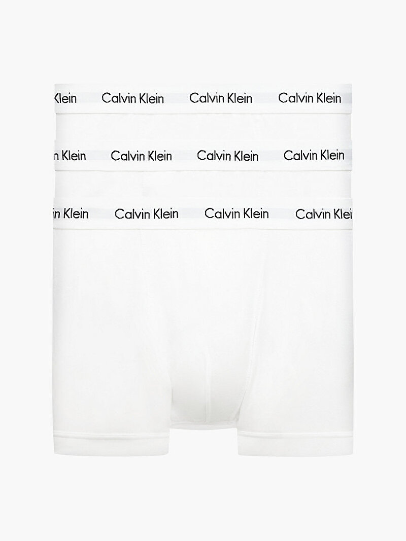 Calvin Klein Beyaz Renkli Erkek 3’Lü Trunk Boxer Seti - Cotton Stretch
