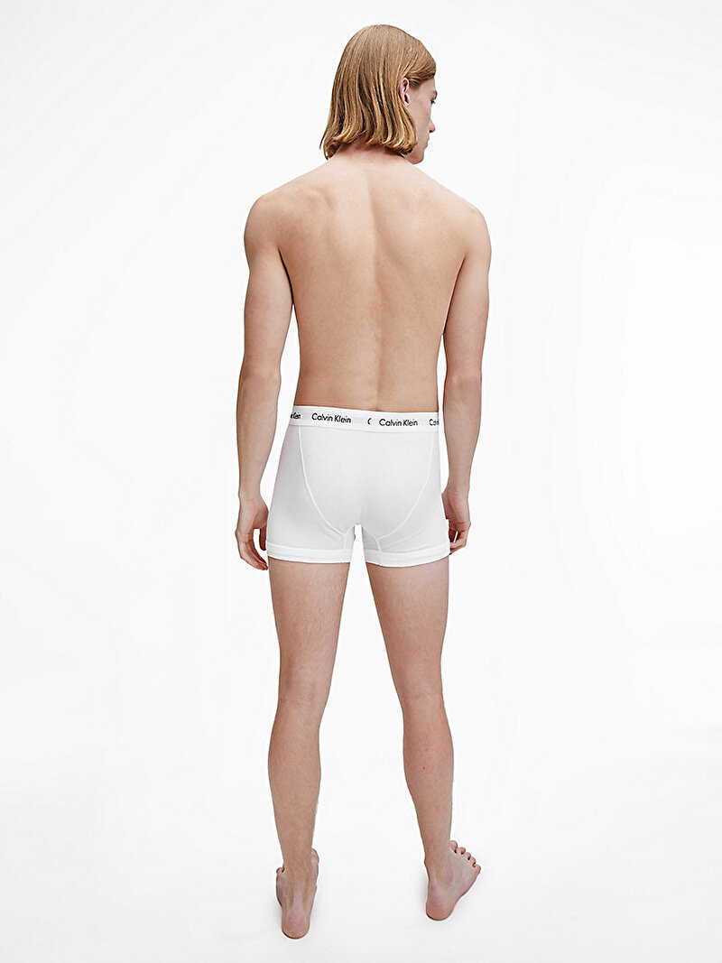 Calvin Klein Beyaz Renkli Erkek 3’Lü Trunk Boxer Seti - Cotton Stretch