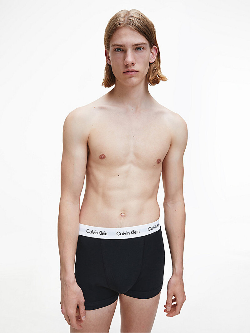 Calvin Klein Siyah Renkli Erkek 3’Lü Trunk Boxer Seti - Cotton Stretch