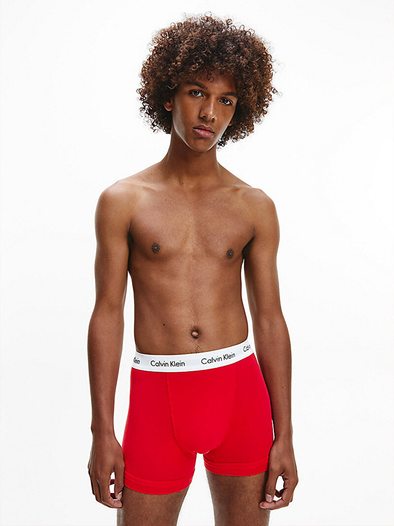 Calvin Klein Çok renkli Renkli Erkek 3’Lü Trunk Boxer Seti - Cotton Stretch