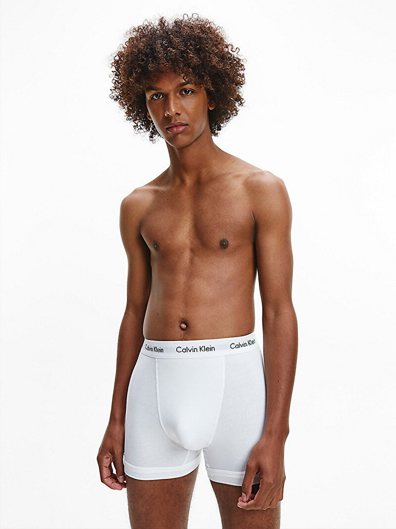 Calvin Klein Çok renkli Renkli Erkek 3’Lü Trunk Boxer Seti - Cotton Stretch