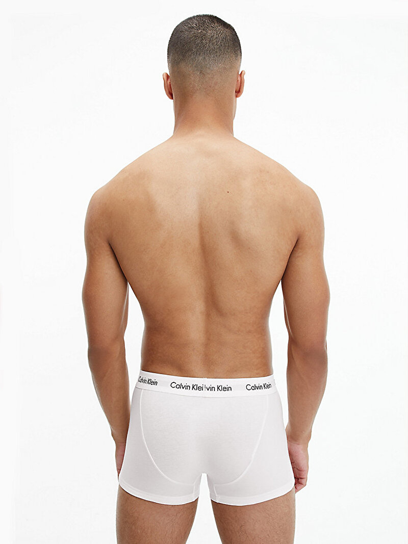 Calvin Klein Beyaz Renkli Erkek 3’Lü Trunk Boxer Seti - Cotton Stretch