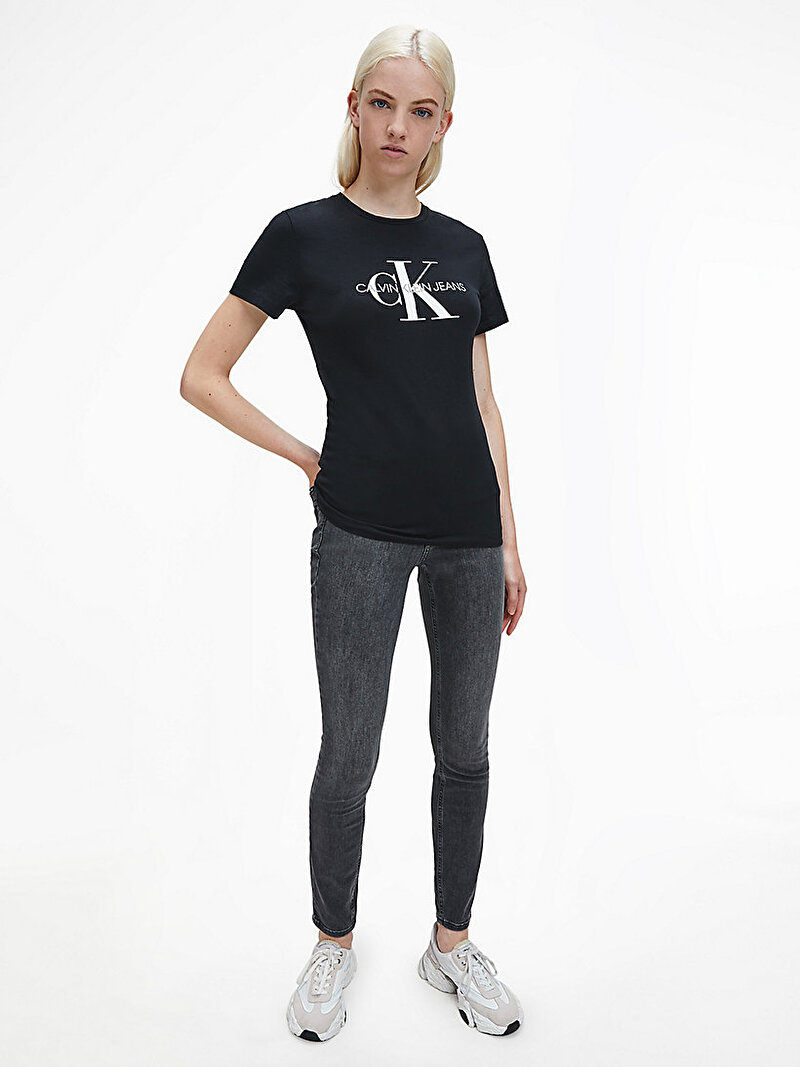 Calvin Klein Siyah Renkli Kadın Logolu T-shirt