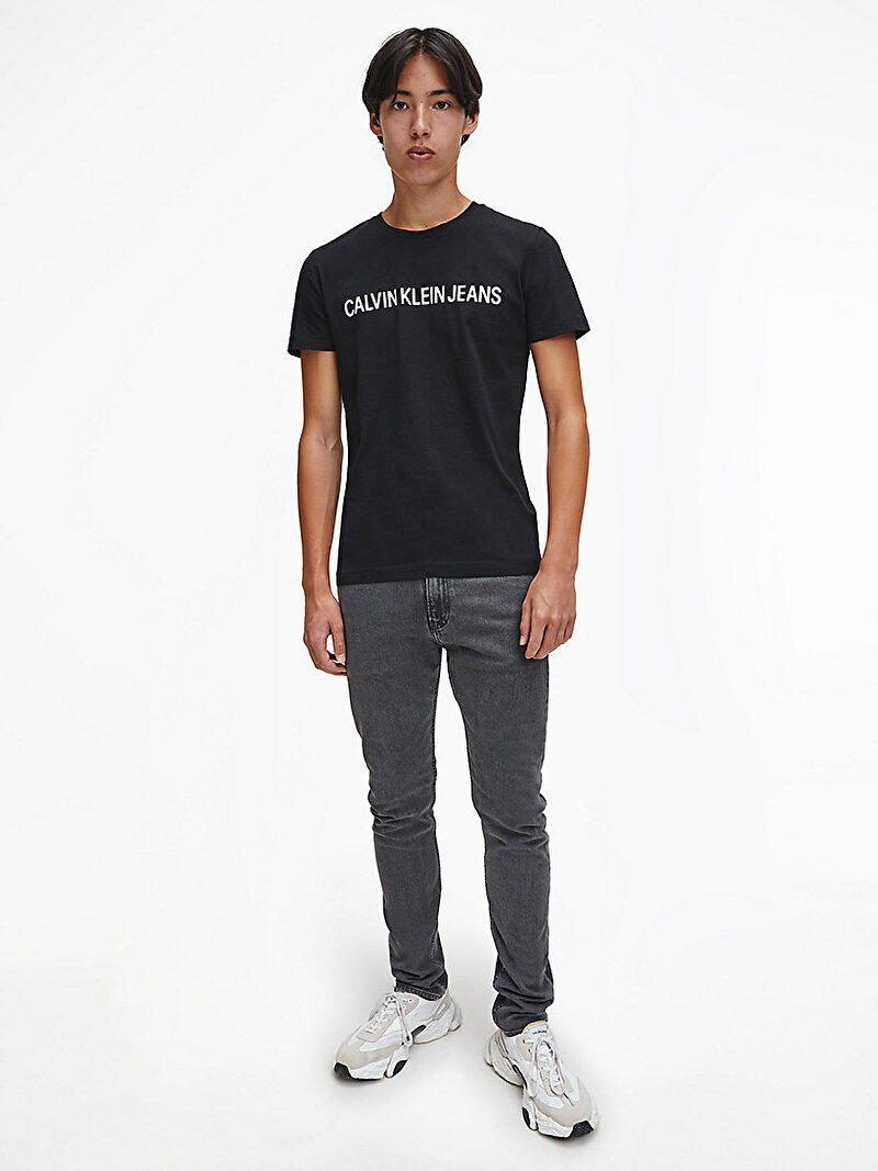 Calvin Klein Siyah Renkli Erkek Organik Pamuklu Logolu T-shirt