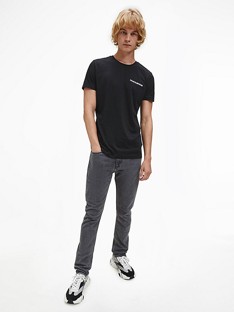 Calvin Klein Siyah Renkli Erkek Organik Pamuklu Slim T-Shirt 