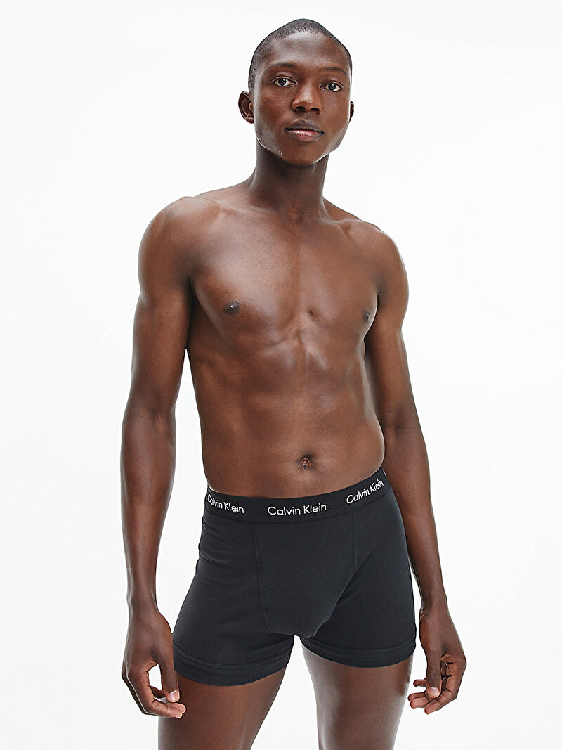 Calvin Klein Siyah Renkli Erkek 3’Lü Trunk Boxer Seti - Cotton Stretch