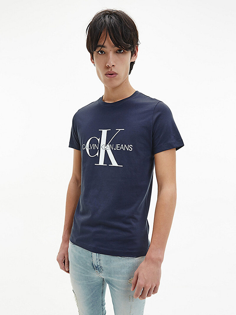 Calvin Klein Lacivert Renkli Erkek Slim Logolu T-shirt