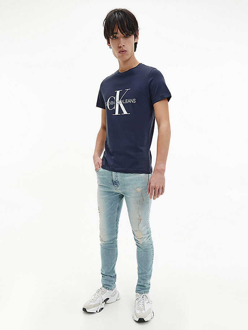 Calvin Klein Lacivert Renkli Erkek Slim Logolu T-shirt
