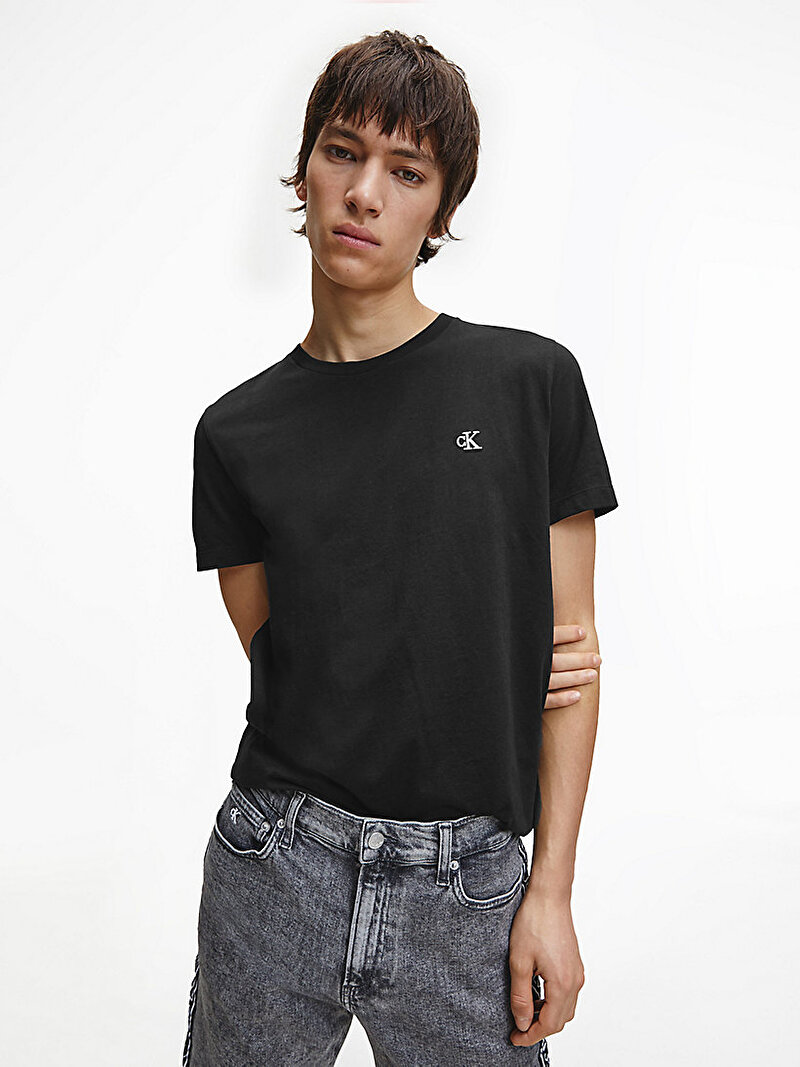 Calvin Klein Siyah Renkli Erkek Slim Organik Pamuklu T-shirt