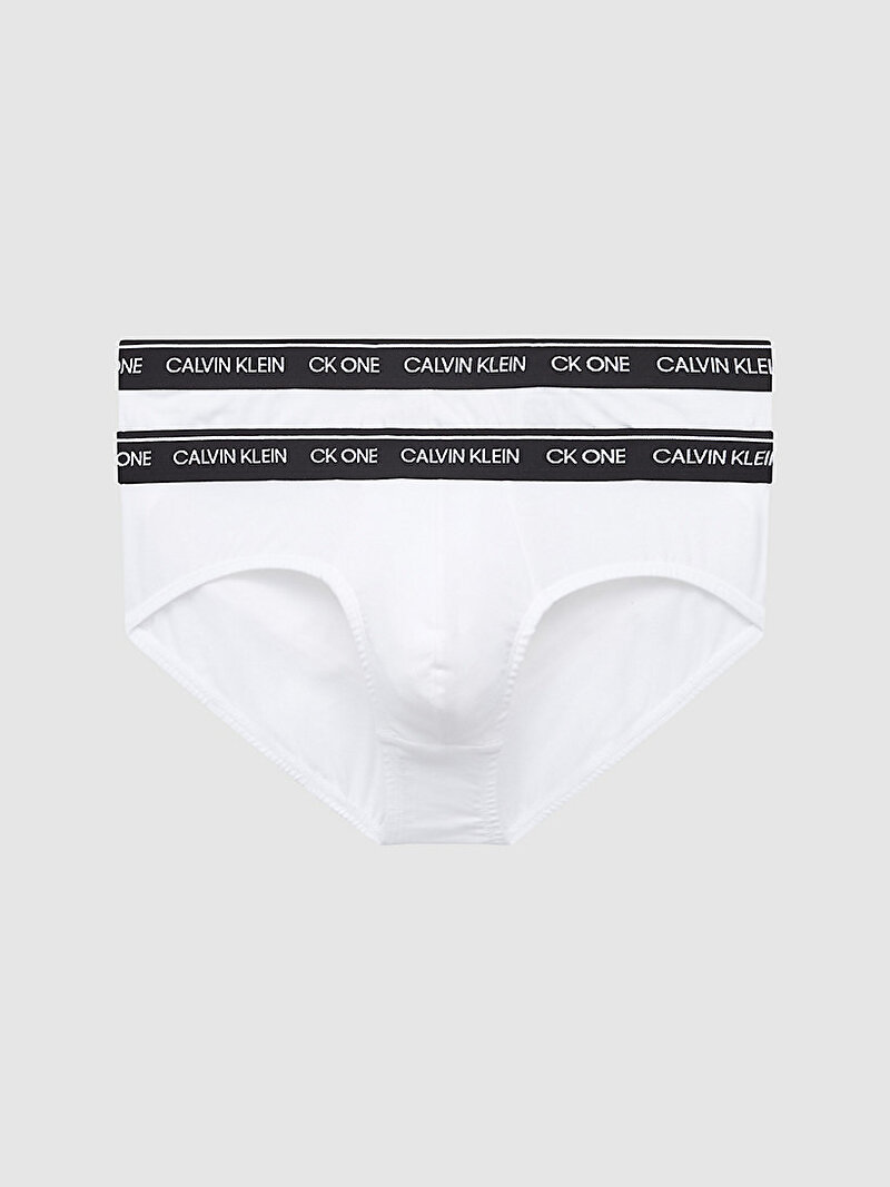 Calvin Klein Beyaz Renkli Erkek Slip Külot - İkili Paket - Ck One