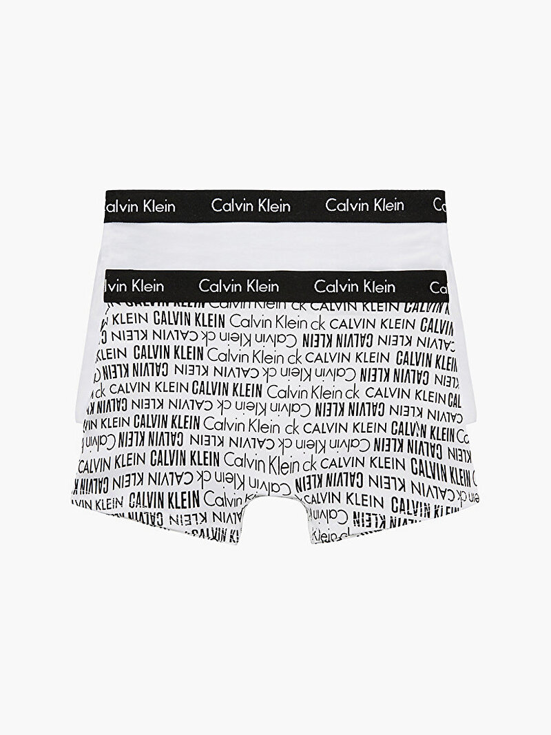 Calvin Klein Beyaz Renkli Erkek Çocuk 2’li Paket Trunk Boxer - Logomania