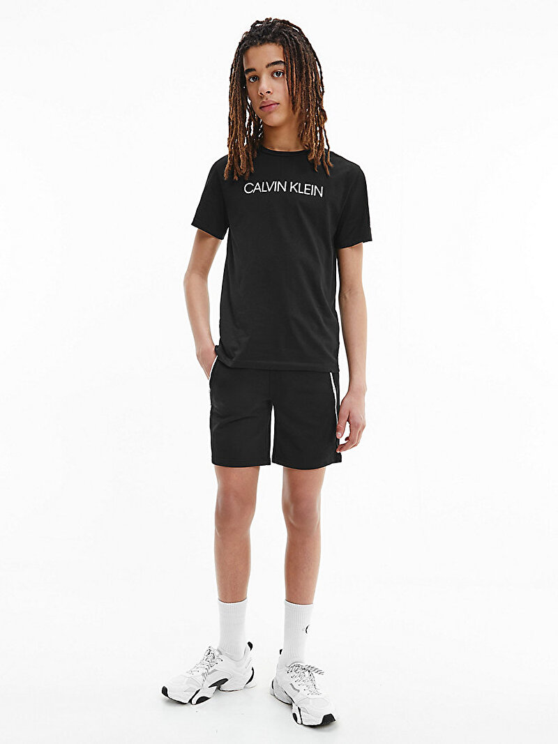 Calvin Klein Siyah Renkli Erkek  Çocuk Organik Pamuklu Logolu T-Shirt