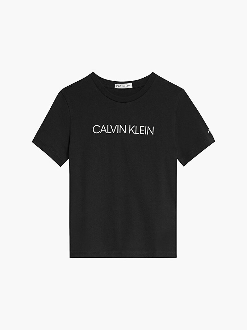 Calvin Klein Siyah Renkli Erkek  Çocuk Organik Pamuklu Logolu T-Shirt