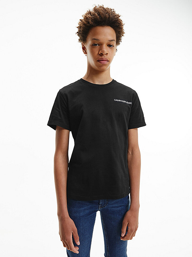 Calvin Klein Siyah Renkli Erkek  Çocuk Organik Pamuklu T-Shirt