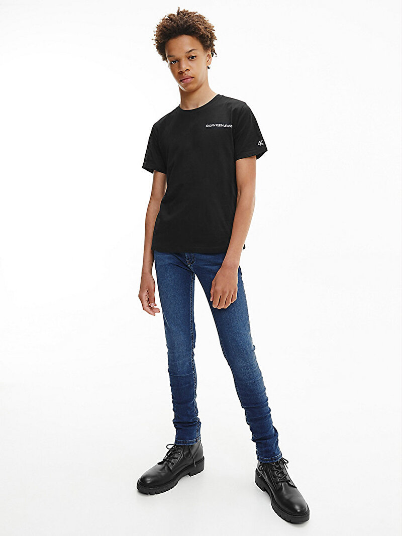 Calvin Klein Siyah Renkli Erkek  Çocuk Organik Pamuklu T-Shirt