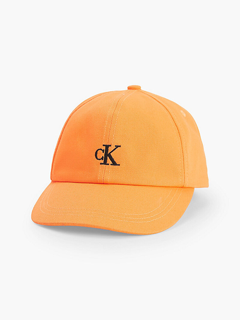 Calvin Klein Turuncu Renkli Çocuk - Organik Pamuklu Şapka 