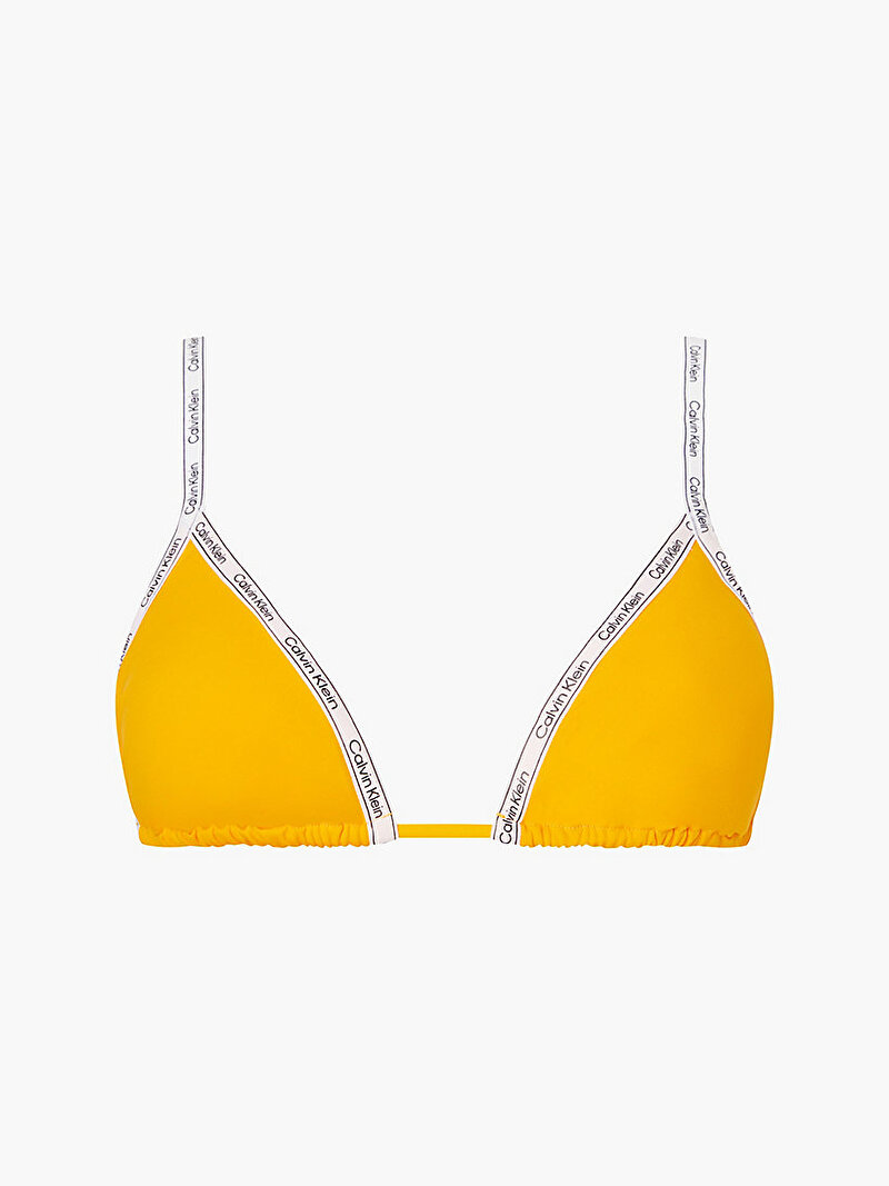 Calvin Klein Sarı Renkli Kadın Üçgen Bikini Üstü - Logo Tape