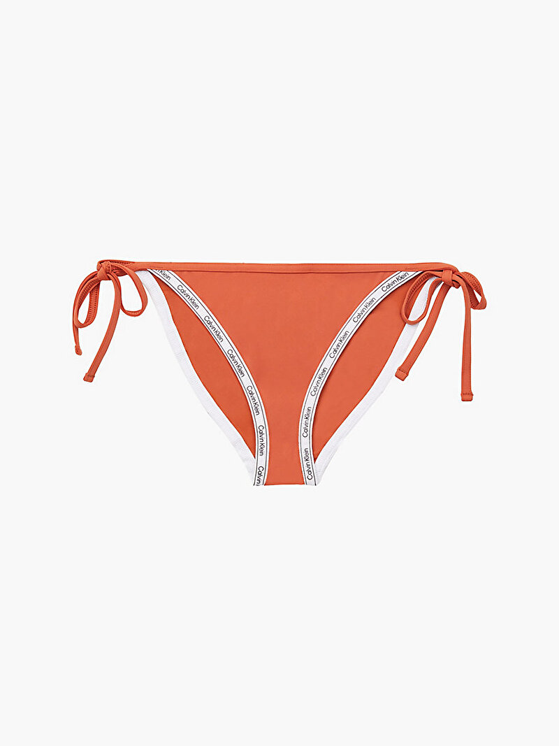 Calvin Klein Turuncu Renkli Kadın Yandan Bağcıklı Bikini Altı - Logo Tape