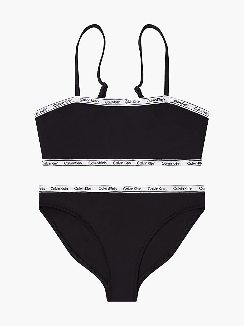 Calvin Klein Siyah Renkli Kız Çocuk – Bralet Bikini Set - Logo Tape