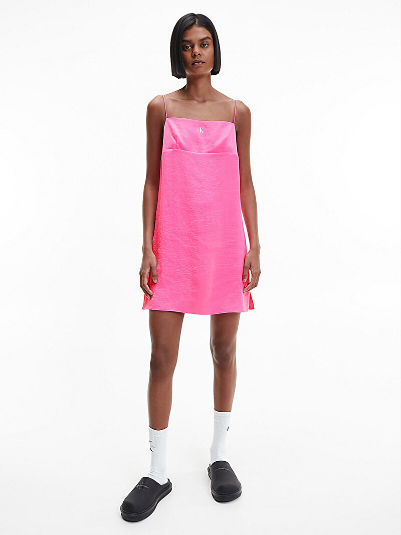 Calvin Klein Pembe Renkli Kadın Saten Slip Elbise