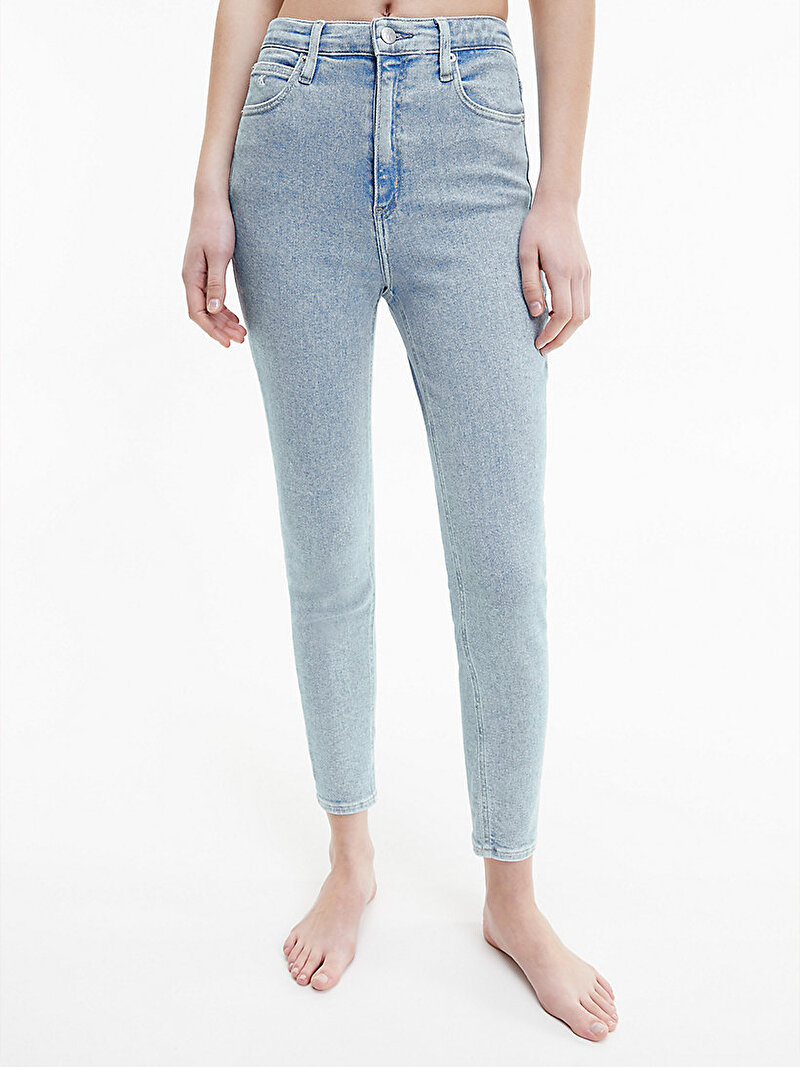 Calvin Klein Mavi Renkli Kadın High Rise Skinny Bilek Boy Kot Pantolon