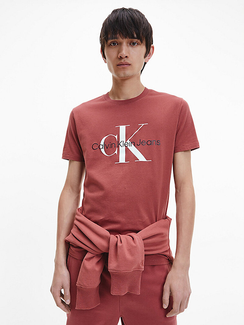 Calvin Klein Kırmızı Renkli Erkek Slim Organik Pamuklu Logo T-shirt