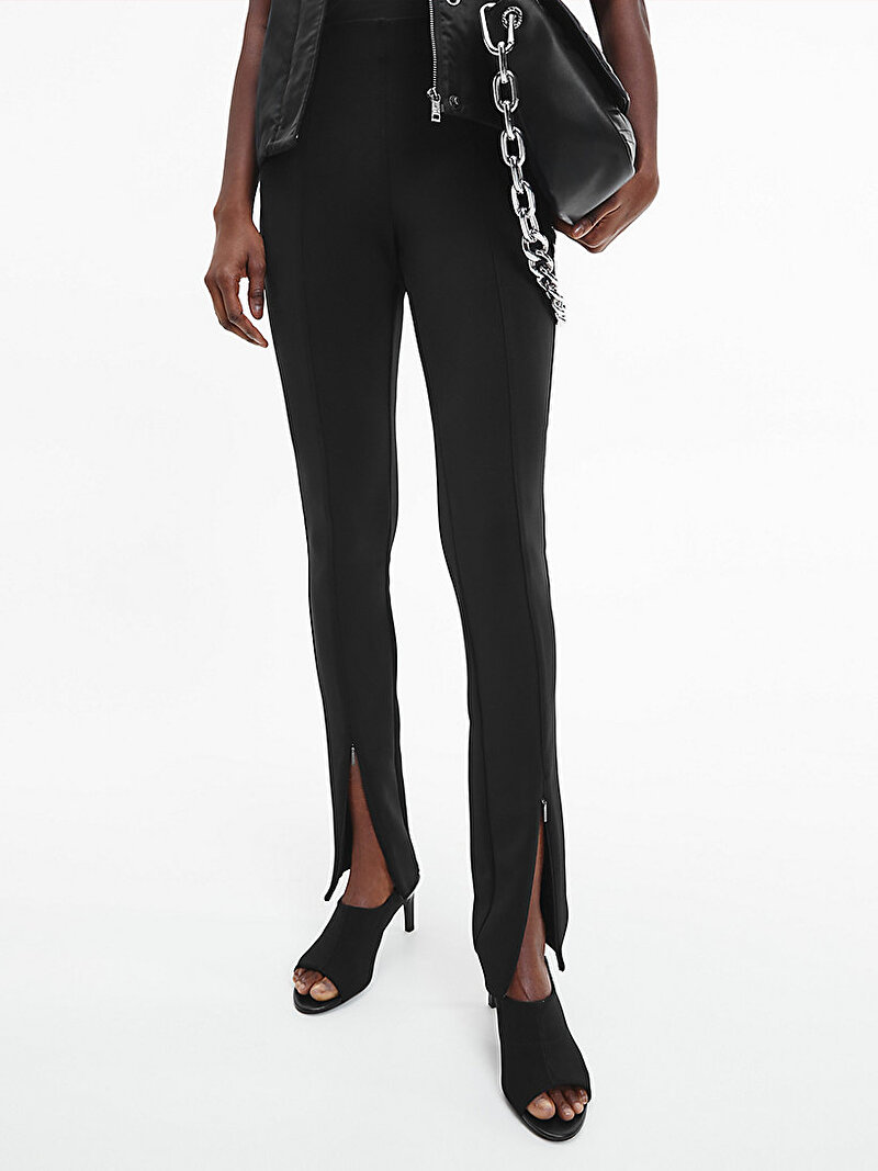 Calvin Klein Siyah Renkli Kadın Teknik Dokuma Skinny Pantolon