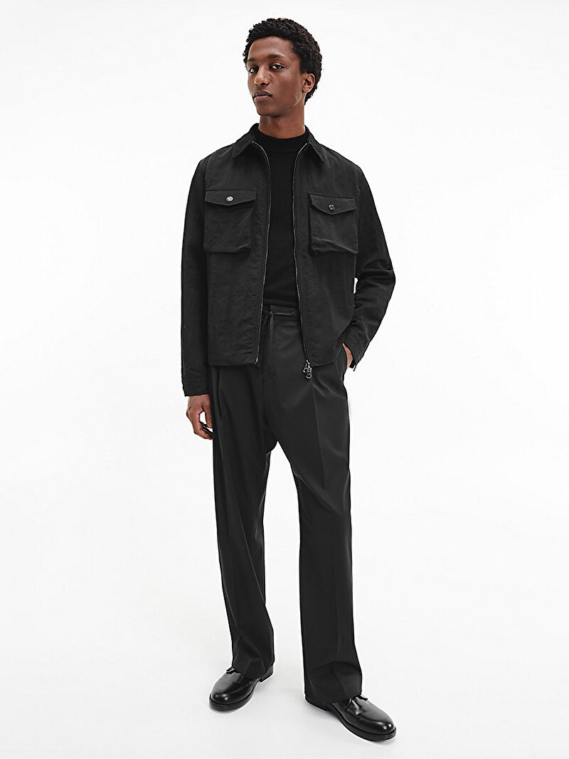 Calvin Klein Siyah Renkli Erkek Crinkle Naylon Gömlek Ceket