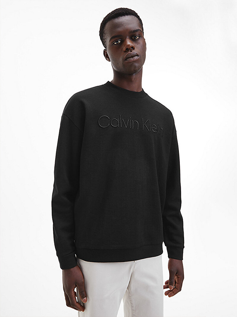Calvin Klein Siyah Renkli Erkek Iconic Spacer Comfort Sweatshirt