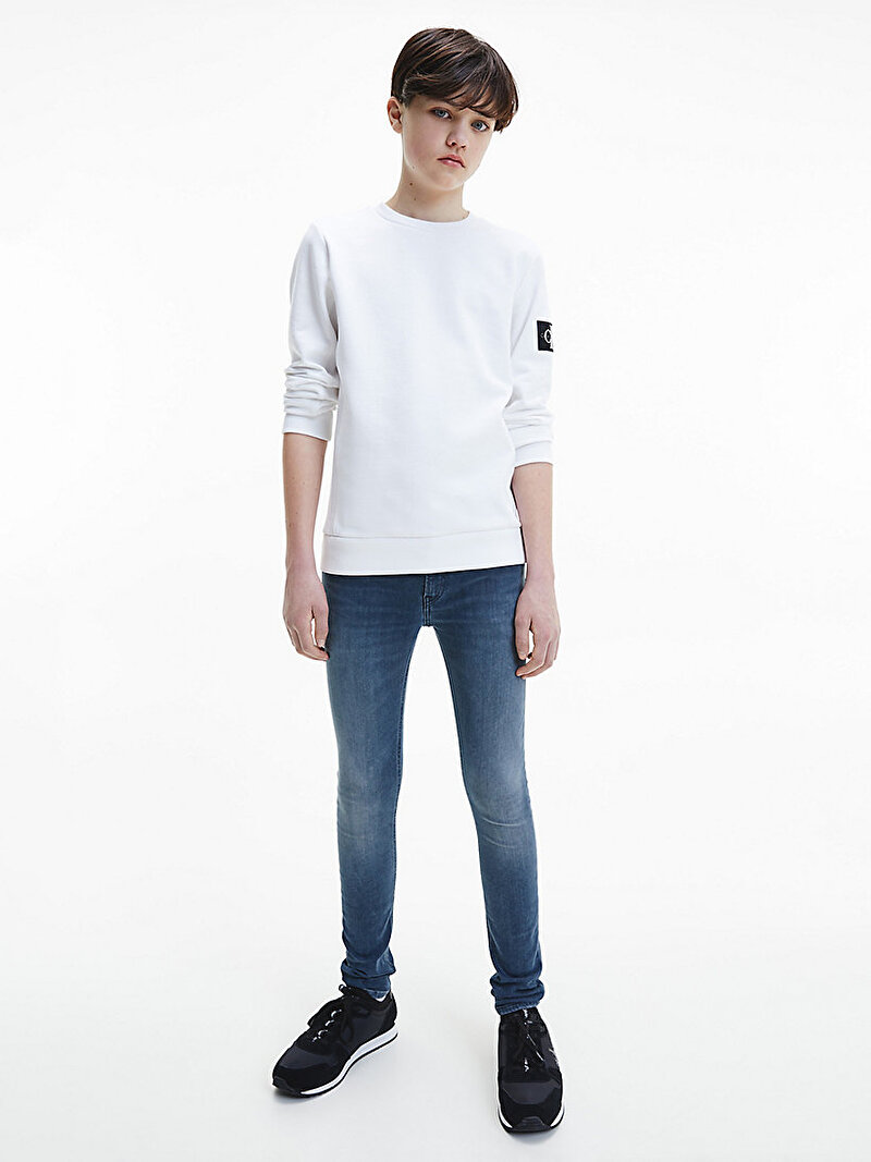 Calvin Klein Mavi Renkli Erkek Çocuk Skinny Ink Grey Jean Pantolon