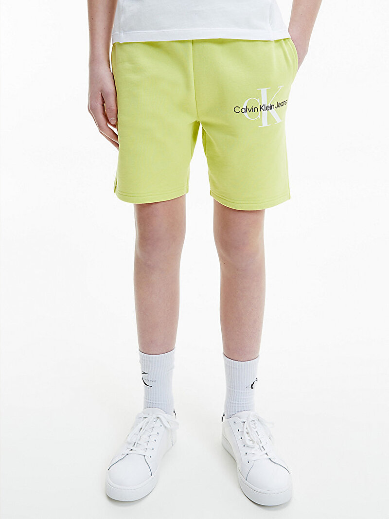 Calvin Klein Sarı Renkli Erkek Çocuk Glow In The Dark Logo Şort