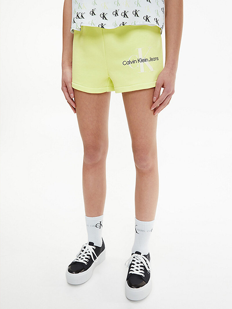 Calvin Klein Yeşil Renkli Kız Çocuk Reflective Monogram Logo Şort