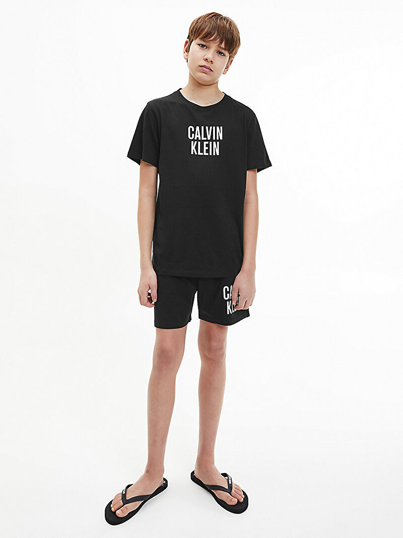 Calvin Klein Siyah Renkli Erkek Çocuk Logo Şort
